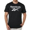 Reebok t-shirt czarny bawełniany męski koszulka duży napis